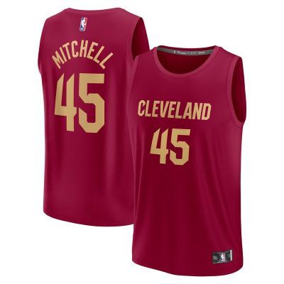 Donovan Mitchell Cleveland Cavaliers Fast Break Replica Jersey - Icon Edition - Wine