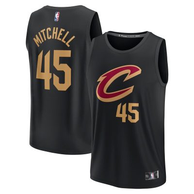 Donovan Mitchell Cleveland Cavaliers Replica Fast Break Jersey - Black - Icon Edition