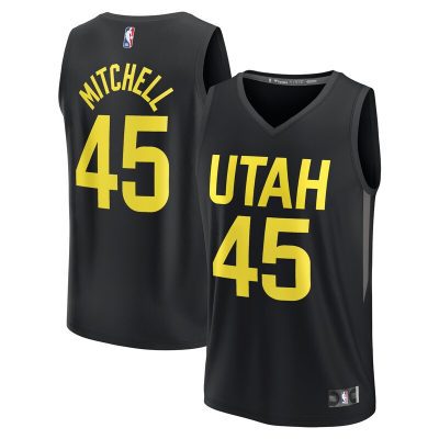 Donovan Mitchell Utah Jazz Fast Break Replica Player Jersey - Statement Edition - Black