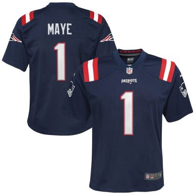 Drake Maye New England Patriots Youth 2024 NFL Draft First Round Pick Player Game Jersey - Navy