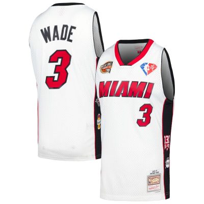 Dwyane Wade Miami Heat Hall of Fame Class of 2023 Throwback Swingman Jersey - White