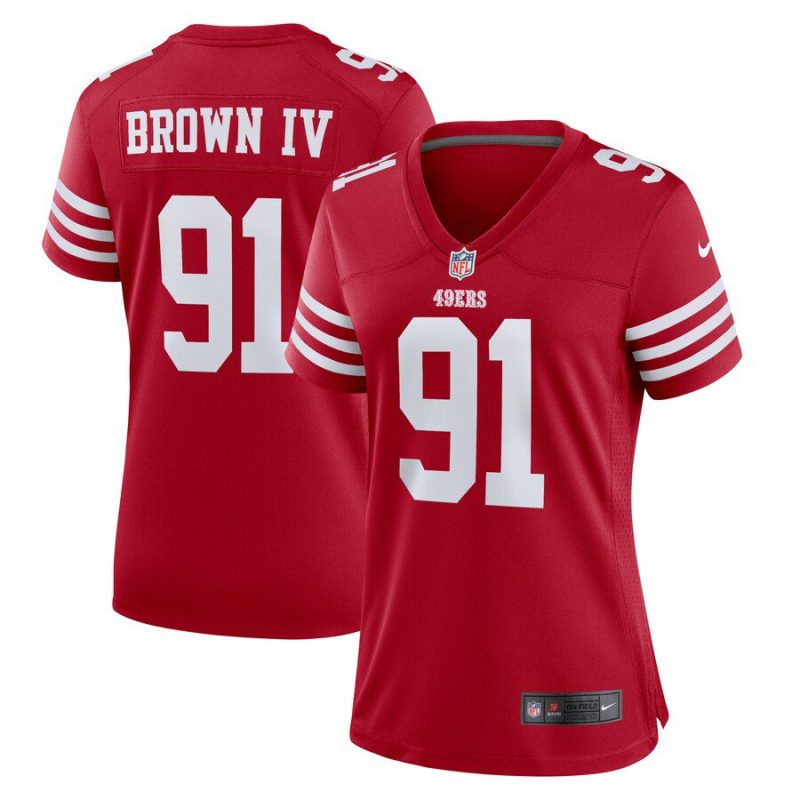 Earnest Brown IV San Francisco 49ers Women's Team Game Jersey - Scarlet