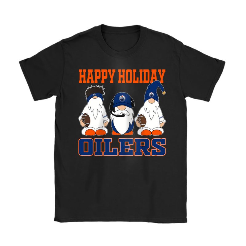 Edmonton Oilers Merry Christmas NHL Gift For Fan Christmas Gnomes Unisex T-Shirt Cotton Tee TAT21406