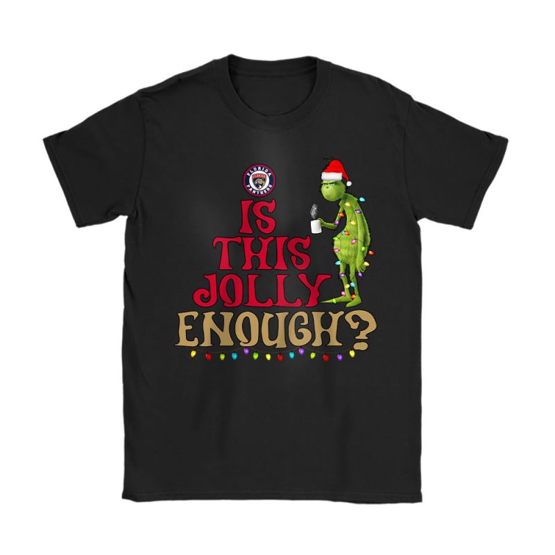 Florida Panthers Merry Christmas NHL Gift For Fan Cute Grinch Unisex T-Shirt Cotton Tee TAT21409