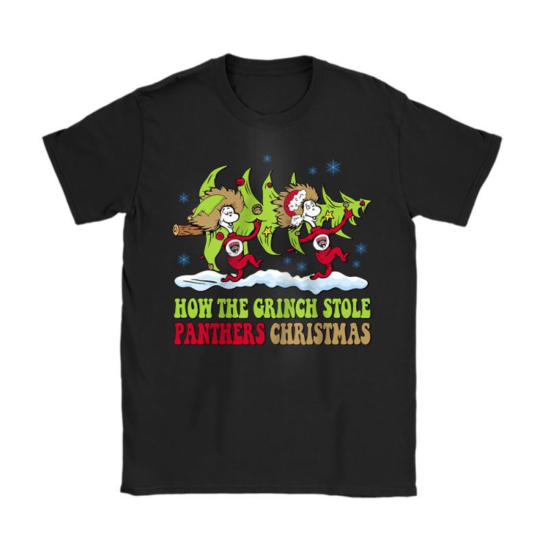 Florida Panthers Merry Christmas NHL Gift For Fan Cute Grinch Unisex T-Shirt Cotton Tee TAT21736