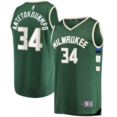 Giannis Antetokounmpo Milwaukee Bucks Big & Tall Fast Break Player Jersey - Hunter Green - Icon Edition