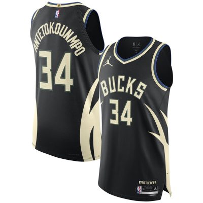 Giannis Antetokounmpo Milwaukee Bucks Player Jersey - Statement Edition - Black