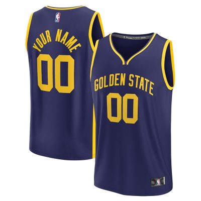 Golden State Warriors Fast Break Replica Custom Jersey - Statement Edition - Navy