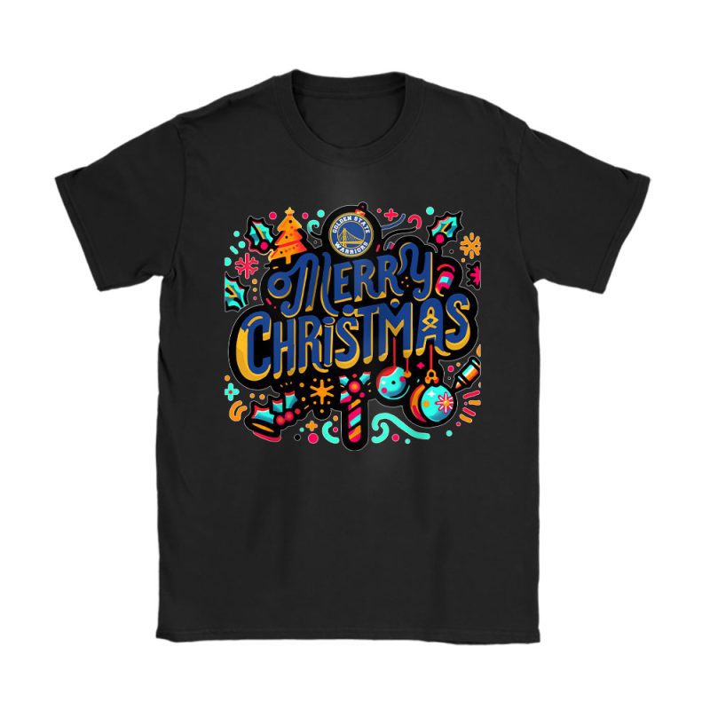 Golden State Warriors Merry Christmas NBA Gift For Fan Christmas Funny Unisex T-Shirt Cotton Tee TAT21411