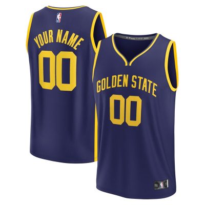 Golden State Warriors Youth Fast Break Replica Custom Jersey - Statement Edition - Navy