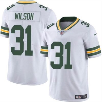 Green Bay Packers #31 Emanuel Wilson White Vapor Limited Football Stitched Jersey