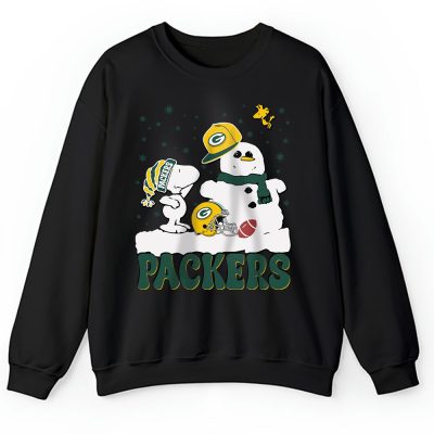 Green Bay Packers Merry Christmas NFL Gift For Fan Christmas Snoopy And Snow Man Unisex Sweatshirt TAH20577