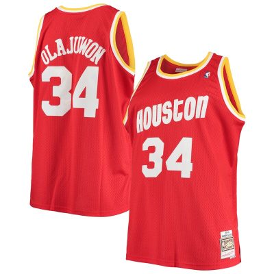 Hakeem Olajuwon Houston Rockets 1993/94 Big & Tall Hardwood Classics Swingman Jersey - Red