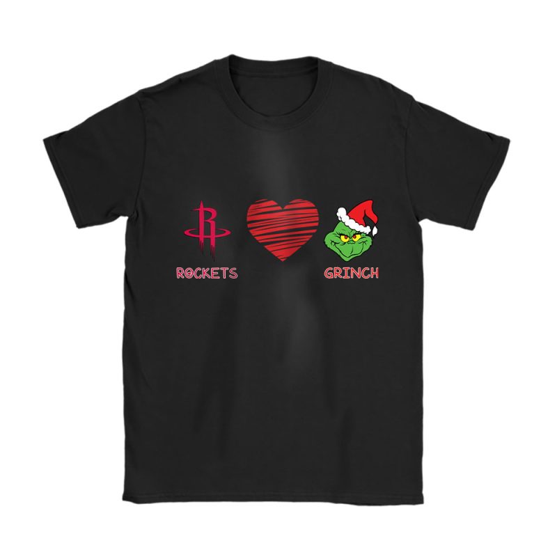 Houston Rockets Merry Christmas NBA Gift For Fan Cute Grinch Unisex T-Shirt Cotton Tee TAT21746