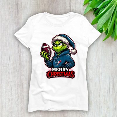 Houston Texans Merry Christmas NFL Gift For Fan Cute Grinch Lady T-Shirt Women Tee LTL20595