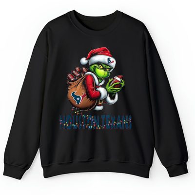 Houston Texans Merry Christmas NFL Gift For Fan Cute Grinch Unisex Sweatshirt TAH20594