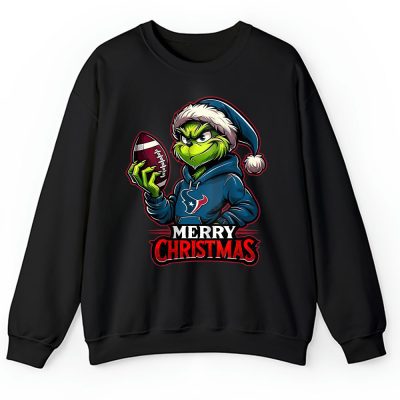 Houston Texans Merry Christmas NFL Gift For Fan Cute Grinch Unisex Sweatshirt TAH20595