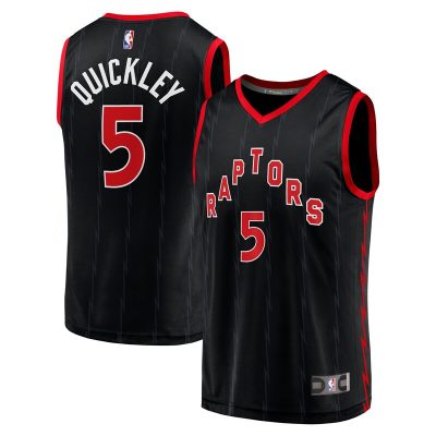 Immanuel Quickley Toronto Raptors Fast Break Player Jersey - Statement Edition - Black