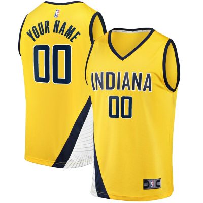 Indiana Pacers Fast Break Custom Jersey - Yellow - Statement Edition