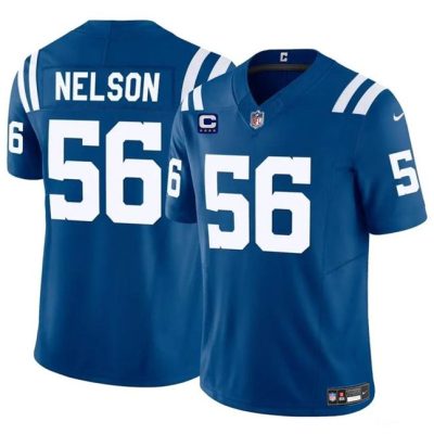 Indianapolis Colts #56 Quenton Nelson Blue 2024 F.U.S.E. With 4-Star C Patch Vapor Limited Football Stitched Jersey