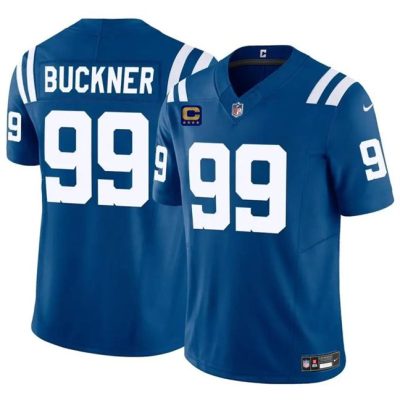 Indianapolis Colts #99 DeForest Buckner Blue 2024 F.U.S.E. With 4-Star C Patch Vapor Limited Football Stitched Jersey