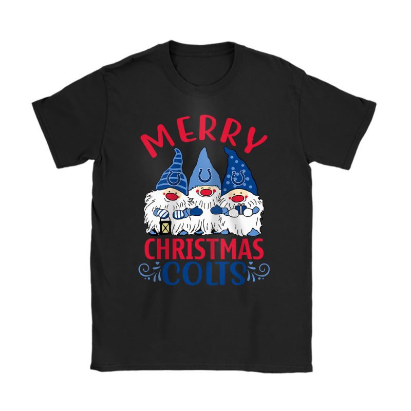 Indianapolis Colts Merry Christmas NFL Gift For Fan Christmas Gnomes Unisex T-Shirt Cotton Tee TAT20639