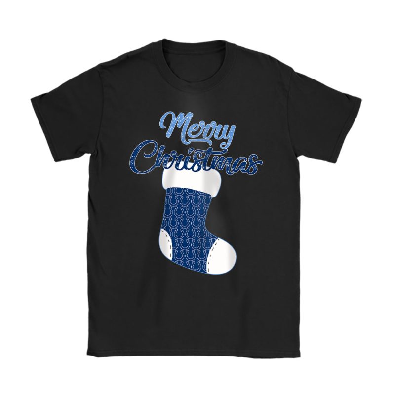 Indianapolis Colts Merry Christmas NFL Gift For Fan Christmas Stocking Unisex T-Shirt Cotton Tee TAT20637