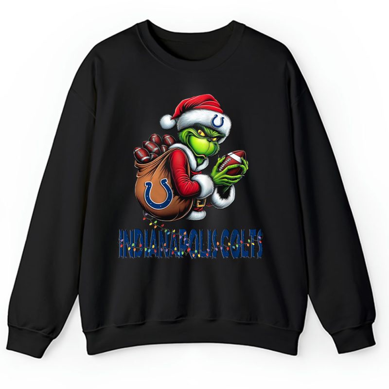 Indianapolis Colts Merry Christmas NFL Gift For Fan Cute Grinch Unisex Sweatshirt TAH20629