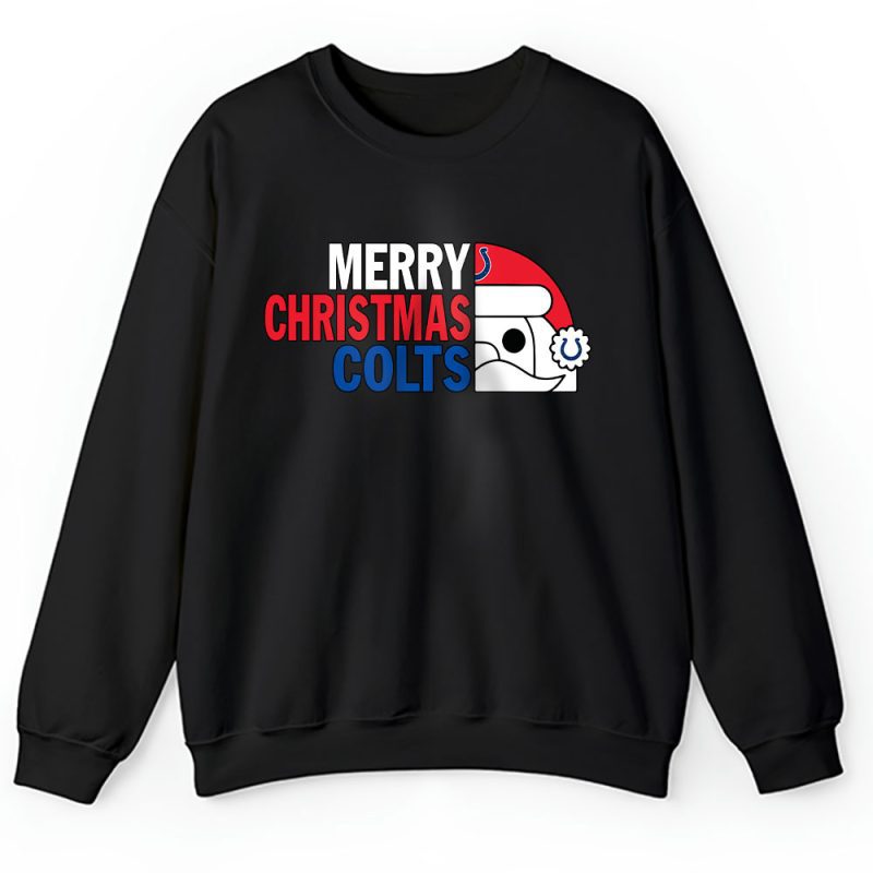 Indianapolis Colts Merry Christmas NFL Gift For Fan Cute Santa Hohoho Unisex Sweatshirt TAH20631