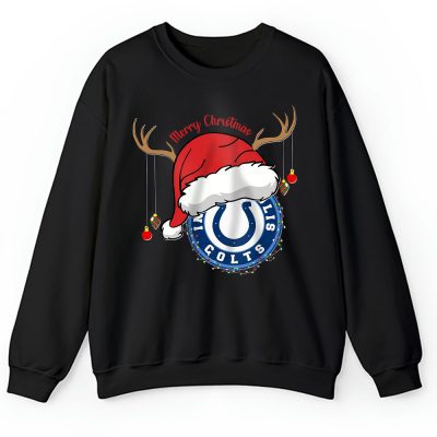 Indianapolis Colts Merry Christmas NFL Gift For Fan Cute Santa Hohoho Unisex Sweatshirt TAH20633