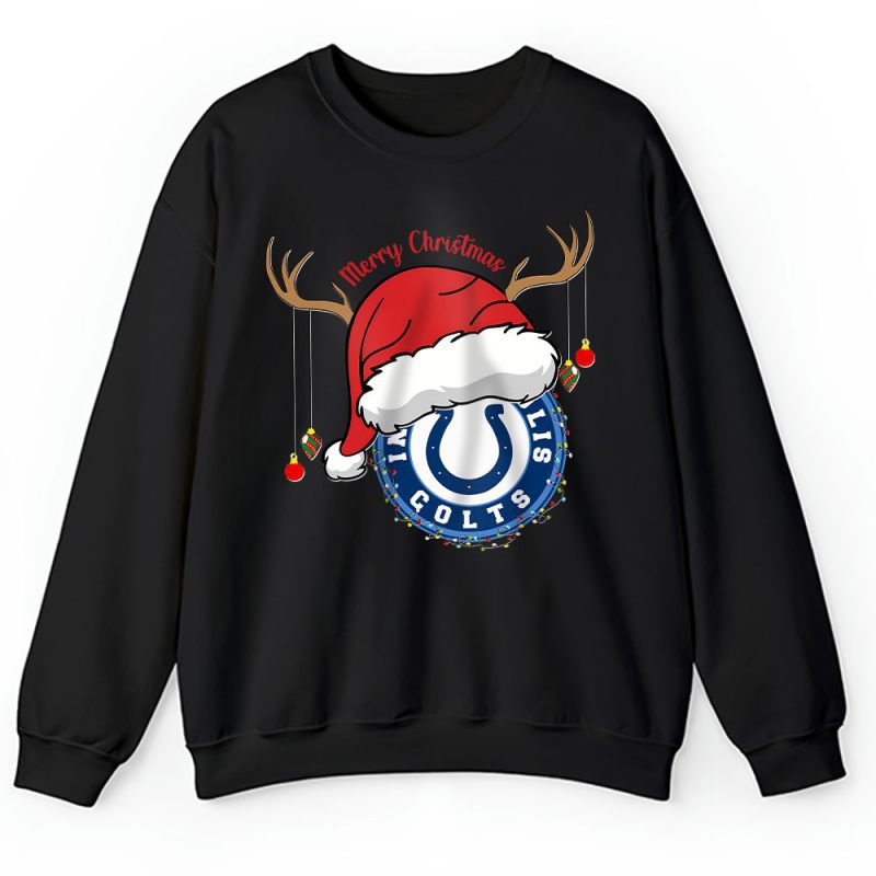 Indianapolis Colts Merry Christmas NFL Gift For Fan Cute Santa Hohoho Unisex Sweatshirt TAH20633