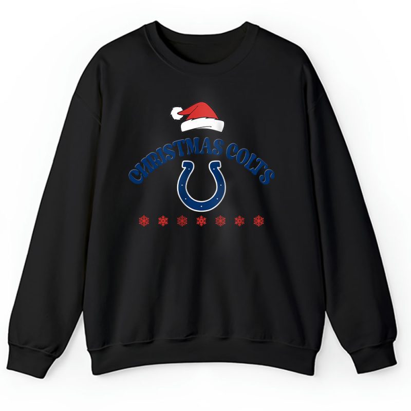 Indianapolis Colts Merry Christmas NFL Gift For Fan Cute Santa Hohoho Unisex Sweatshirt TAH20655