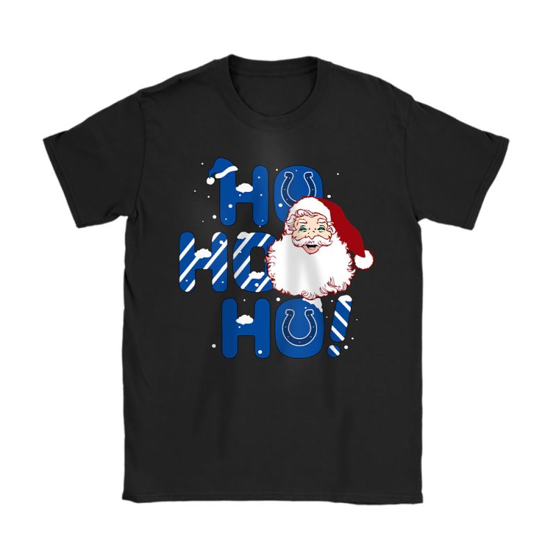 Indianapolis Colts Merry Christmas NFL Gift For Fan Cute Santa Hohoho Unisex T-Shirt Cotton Tee TAT20628