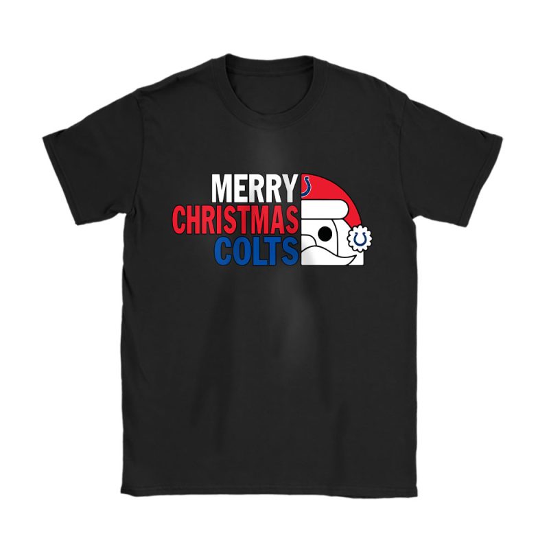 Indianapolis Colts Merry Christmas NFL Gift For Fan Cute Santa Hohoho Unisex T-Shirt Cotton Tee TAT20631