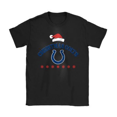 Indianapolis Colts Merry Christmas NFL Gift For Fan Cute Santa Hohoho Unisex T-Shirt Cotton Tee TAT20655