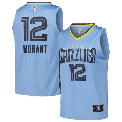 Ja Morant Memphis Grizzlies Fast Break Replica Player Jersey - Statement Edition - Light Blue