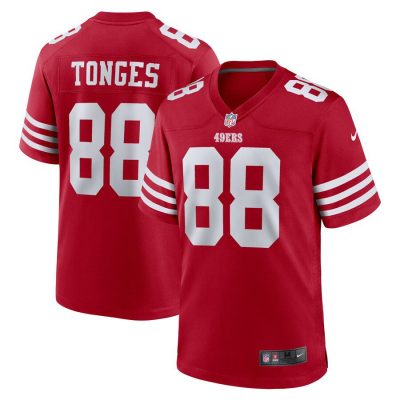 Jake Tonges San Francisco 49ers Team Game Jersey - Scarlet