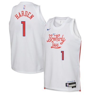 James Harden Philadelphia 76ers Youth 2022/23 Swingman Jersey - City Edition - White