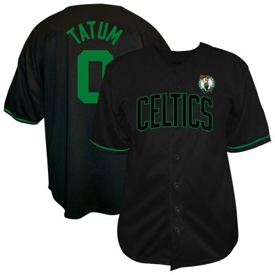 Jayson Tatum Boston Celtics Profile Big & Tall Name & Number Button-Up Jersey - Black