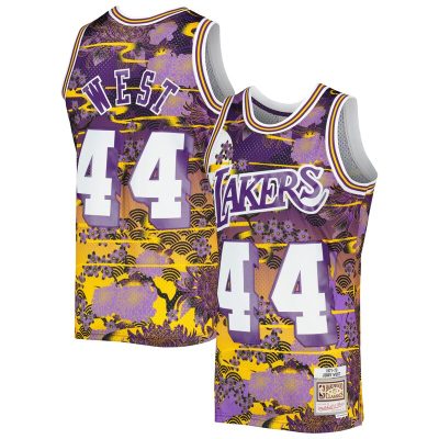 Jerry West Los Angeles Lakers 1971/72 Hardwood Classics Lunar New Year Swingman Jersey - Purple