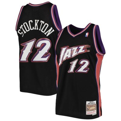 John Stockton Utah Jazz 1998/99 Hardwood Classics Swingman Jersey - Black