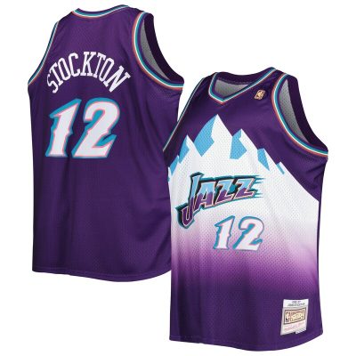 John Stockton Utah Jazz Big & Tall Hardwood Classics 1996/97 Swingman Jersey - Purple