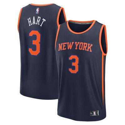 Josh Hart New York Knicks Fast Break Replica Player Jersey - Statement Edition - Navy