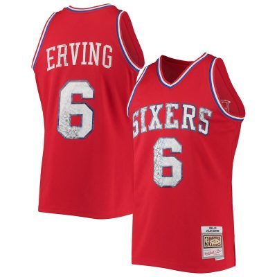 Julius Erving Philadelphia 76ers 1982/83 Hardwood Classics NBA 75th Anniversary Diamond Swingman Jersey - Red