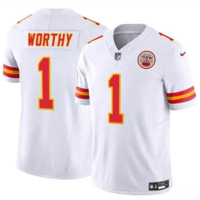 Kansas City Chiefs #1 Xavier Worthy White 2023 F.U.S.E. Vapor Untouchable Limited Football Stitched Jersey