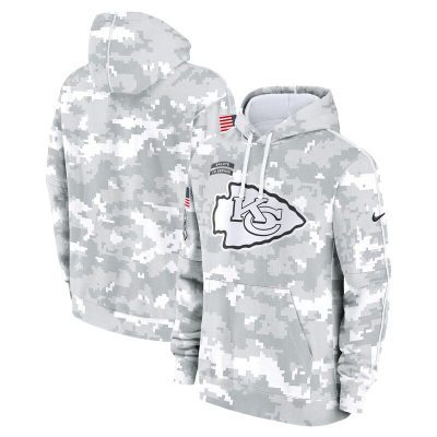 Kansas City Chiefs 2024 Salute To Service Big & Tall Club Fleece Pullover Hoodie - Arctic Camo