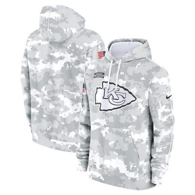 Kansas City Chiefs 2024 Salute to Service Club Fleece Pullover Hoodie - Arctic Camo