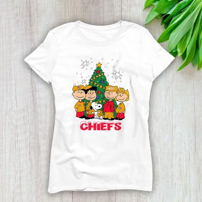 Kansas City Chiefs Merry Christmas NFL Gift For Fan Christmas Snoopy And Friends Lady T-Shirt Women Tee LTL20716