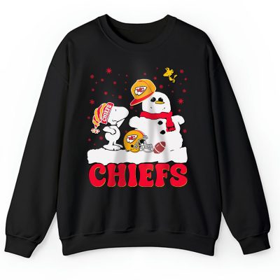 Kansas City Chiefs Merry Christmas NFL Gift For Fan Christmas Snoopy And Snow Man Unisex Sweatshirt TAH20717