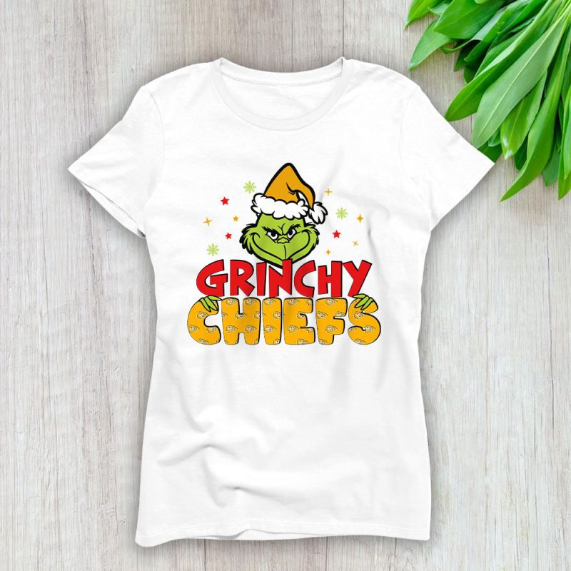 Kansas City Chiefs Merry Christmas NFL Gift For Fan Cute Grinch Lady T-Shirt Women Tee LTL20724